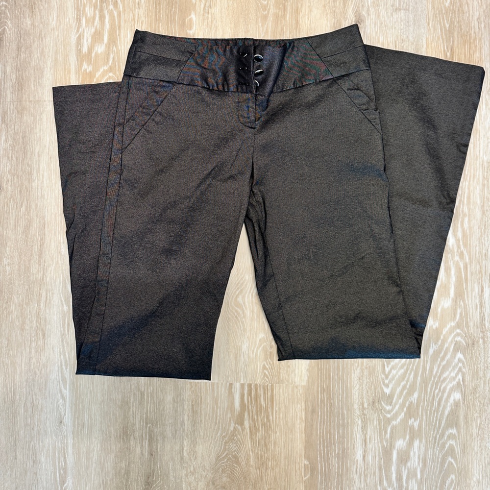 House of Harlow 1960 Charcoal Pants with Lace-Up Waist
